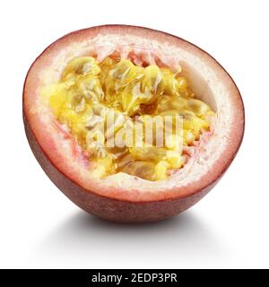 Half of passion fruit isolated on white background with clipping path Stock Photo
