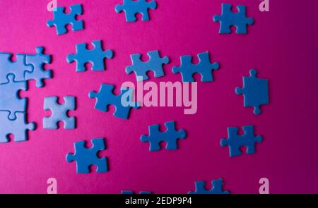 blue puzzles, textures and background Stock Photo