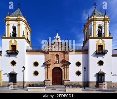 Plaza del Socorro and church Iglesia del Socorro, Spain, Andalusia, Ronda Stock Photo