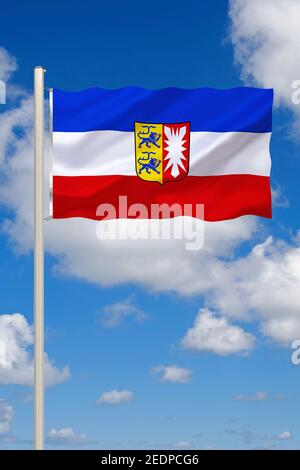 Flag of Schleswig-Holstein, Germany, Schleswig-Holstein Stock Photo