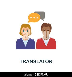 Translator flat icon. Color simple element from freelance collection. Creative Translator icon for web design, templates, infographics and more Stock Vector