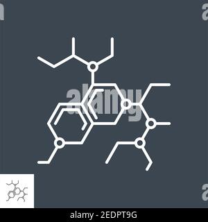 Molecule related vector thin line icon. Stock Vector