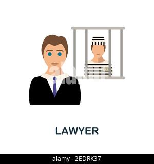 Lawyer flat icon. Color simple element from freelance collection. Creative Lawyer icon for web design, templates, infographics and more Stock Vector