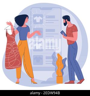 vector concept for mobile shopping Stock Vector