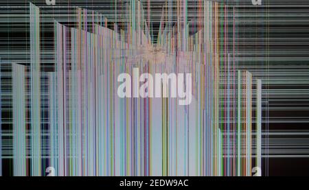 Broken TV lcd screen. Abstract background. Stock Photo