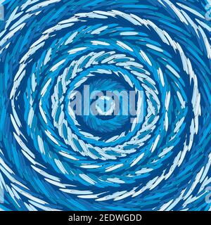 Circular design with blue stick lines Stock Vector