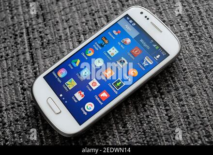 app icons on android mobile phone screen Stock Photo