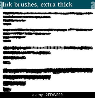 20 brushes for Illustrator made from ink strokes with which to give a handcrafted feel to your vector works. They are five different strokes, and of e Stock Vector
