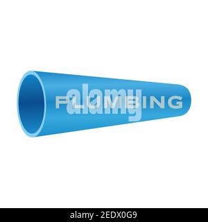 Plumbing company logo. Water pipe symbol on white background. Vector illustration design. Stock Vector