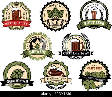 Wreath Leaf Beer Icon Vector Illustration Design Stock Vector Image 