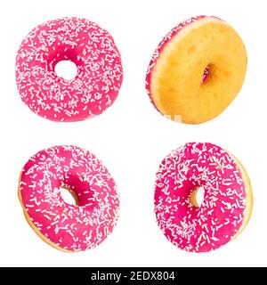 Donuts Set Isolated on White background. Collection. Stock Photo