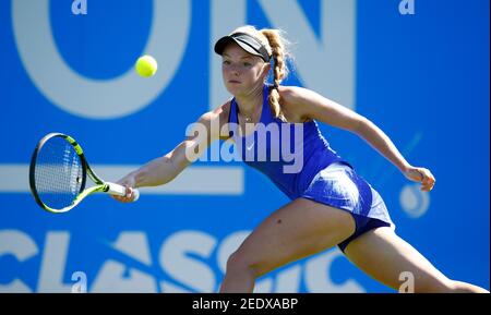 Britain Tennis - Aegon Classic - Edgbaston Priory Club, Birmingham - June 17, 2017 Great Britain's Katie Swan in action during the first qualifying round Action Images via Reuters / Peter Cziborra Livepic EDITORIAL USE ONLY.