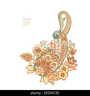 Vector Isolated indian pattern with paisley Stock Vector