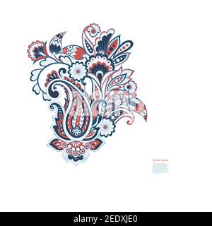 Damask Paisley Floral isolated vector ornament Stock Vector