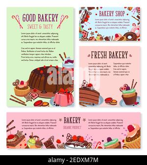 Desserts and pastry vector menu template. Price design for sweet ...