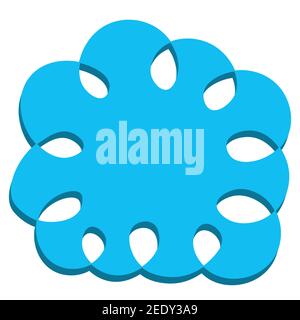 Abstract geometric blue round frame on white background. Template design for invitation, poster, card, postcard. Holiday card or congratulation. Stock Vector