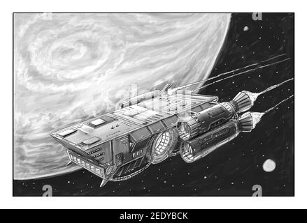 science fiction drawing spacecraft