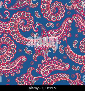 Damask Paisley seamless vector pattern for fabric design. Stock Vector