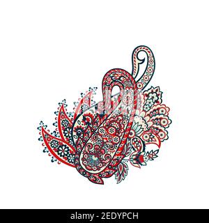 Paisley isolated. Card with paisley isolated for design. Floral vector pattern. Embroidery floral vector pattern Stock Vector