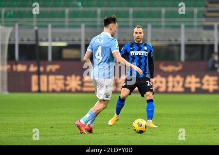 Milano, Italy. 14th Feb, 2021. Christian Eriksen (24) of Inter Milan seen in the Serie A match between Inter Milan and Lazio at Giuseppe Meazza in Milano. (Photo Credit: Gonzales Photo/Alamy Live News Stock Photo