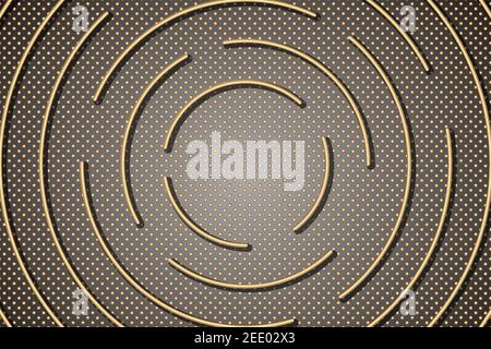 Black vector abstract pattern with golden circles. Template design for business. Dotted background with colored spheres. Geometric points minimalistic Stock Vector