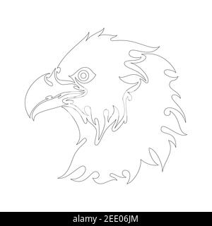 Hand drawn abstract portrait of an eagle. Vector stylized illustration for tattoo, logo, wall decor, T-shirt print design or outwear. This drawing wou Stock Vector
