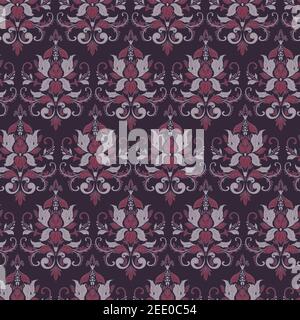 Vintage floral seamless patten. Classic Baroque wallpaper. Seamless vector background Stock Vector