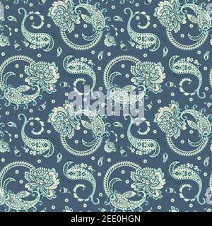 Floral Paisley Ornamental seamless vector pattern. Stock Vector