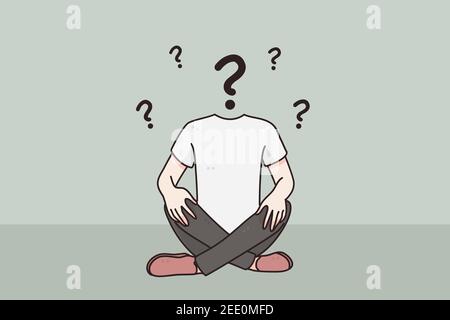 Problems in identity, Anonymity, uncertainty concept Stock Vector