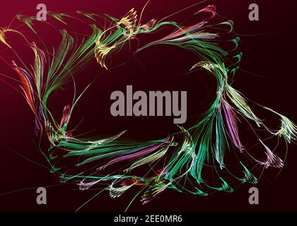 Computer abstract background with iridescent multi-color structure, liquid ripples, metallic reflection, esoteric aura spectrum. For creative projects Stock Photo