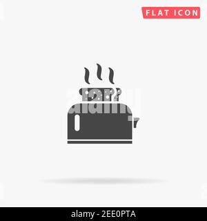 Toaster flat vector icon. Hand drawn style design illustrations. Stock Vector