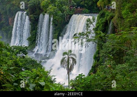 Iguazú Falls / Iguaçu Falls, waterfalls of the Iguazu River on the border of the Argentine province of Misiones and the Brazilian state of Paraná Stock Photo