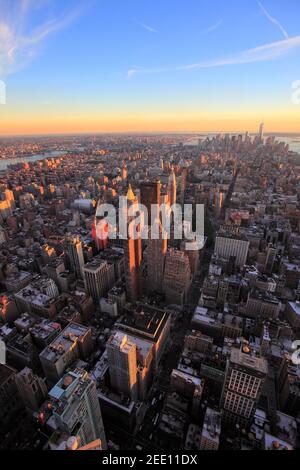 Manhattan seen from Empire State Building, New York City, USA Stock Photo