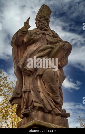 Statue of Adalbert of Prague at Charles Bridge - Prague, Czech Republic ...