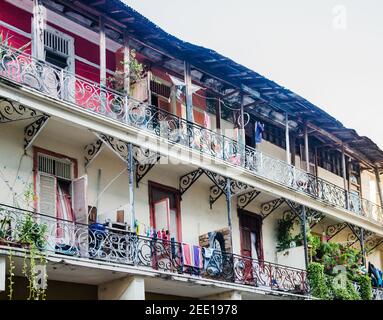 Spanish Colonial architecture of Panama city, Panama, Central America Stock Photo