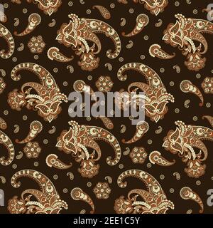 Paisley Vector Pattern. Seamless Floral Textile Background Stock Vector