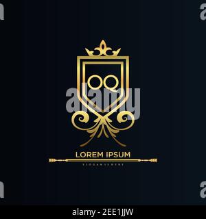 Letter Initial with Royal Template.elegant with crown logo vector, Creative Lettering Logo Vector Illustration. Stock Vector