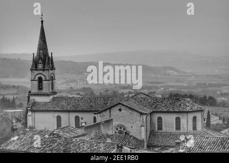 Church in an old hilltop village in Provence Stock Photo