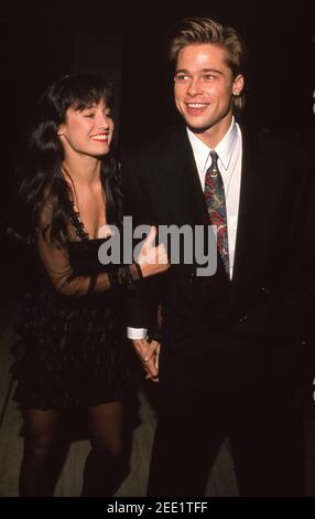 CENTURY CITY, CA - NOVEMBER 16: Actress Jill Schoelen and actor Brad Pitt attend the 'Hurlyburly' Opening Night Party on November 26, 1988 at teh Twenty/20 Club in Century City, California. Credit: Ralph Dominguez/MediaPunch Stock Photo