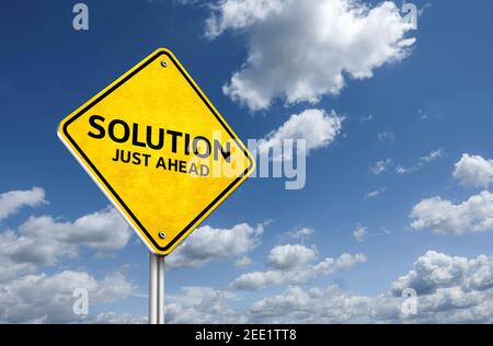 Road sign message for Solution Stock Photo