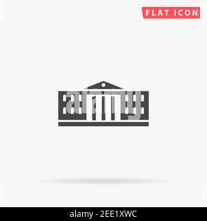 University Building flat vector icon. Hand drawn style design illustrations. Stock Vector