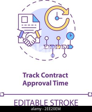 Track contract approval time concept icon Stock Vector