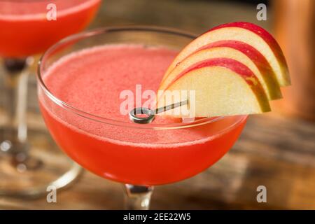 Refreshing Boozy Jack Rose Apple Cocktail with Brandy Stock Photo