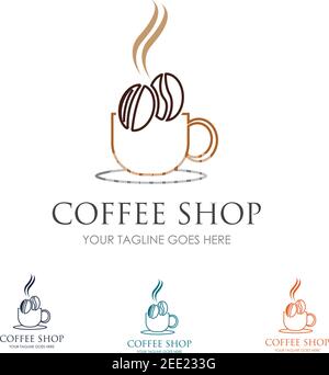 Coffee Shop Logo Icon Template Design Vector Illustration Stock Vector