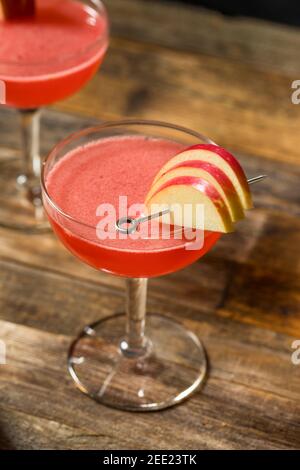 Refreshing Boozy Jack Rose Apple Cocktail with Brandy Stock Photo