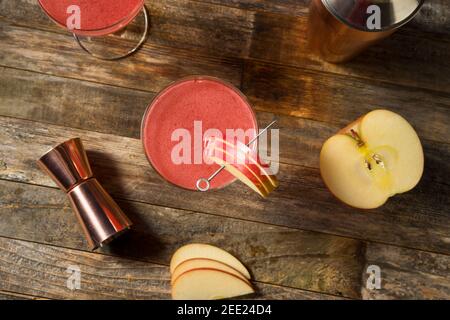 Refreshing Boozy Jack Rose Apple Cocktail with Brandy Stock Photo