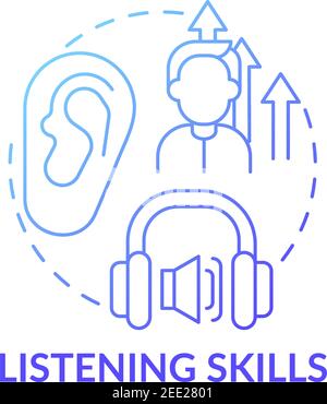 Listening skills concept icon Stock Vector