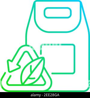 Biodegradable packaging gradient linear vector icon Stock Vector