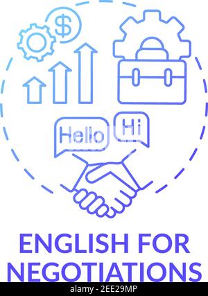 English for negotiations concept icon Stock Vector