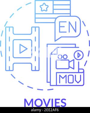 Movies concept icon Stock Vector
